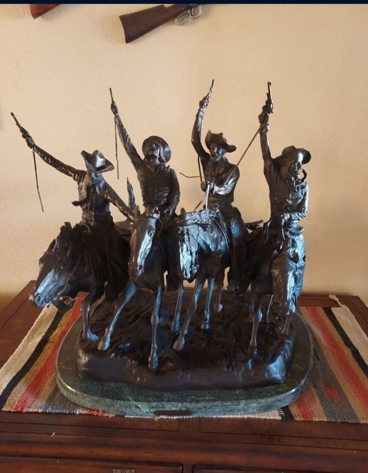 Frédéric Remington "Coming Through The Rye " Bronze Sculpture