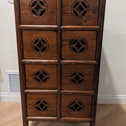 Vintage Antique Apothecary Chest Cabinet with 8 Eight Drawers