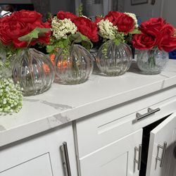 Artificial Red Roses Table Decor 