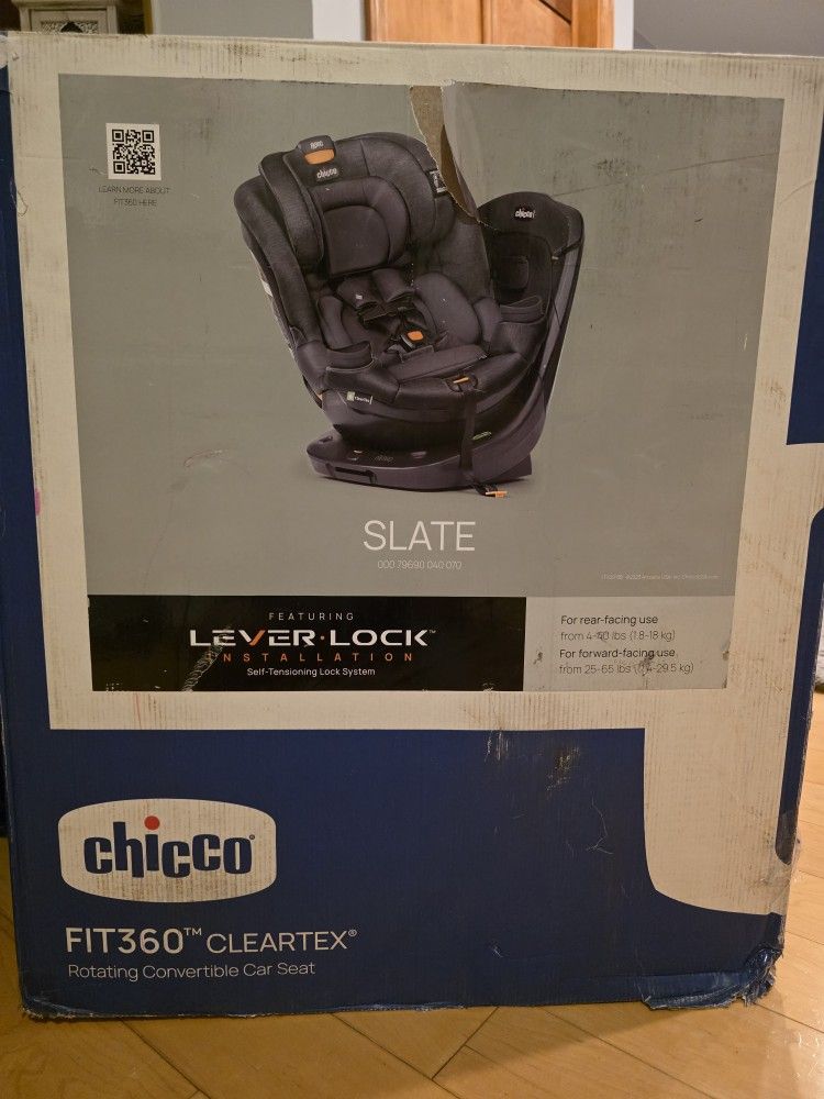 Chicco Fit360 ClearTex Rotating Convertible Car Seat with 360 Degree Rotation for Rear-Facing and Forward- Facing Usage