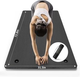 LFS Yoga Mat 72.8" x 31.5" x 2/5 inch Thick With Strap and Bag, Extra Wide