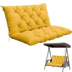 Porch Swing Cushion with Backrest,Waterproof Bench Cushion for Outdoor Furniture,2-3 Seater