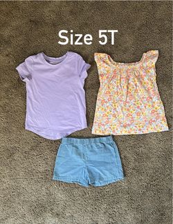 Toddler girl clothes bundle shirts and shorts size 5T