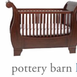 Oak wood Sleigh Crib