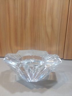 Heavy Glass V Cut Candle Holder