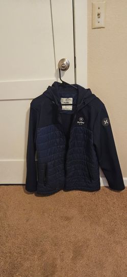 MENS  HURLEY  NAVY JACKET,  SIZE. LARGE