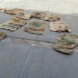 Decorative burlap coffee bean bags assorted