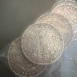 Lot Of 5 Morgan Silver Dollars (Replicas)