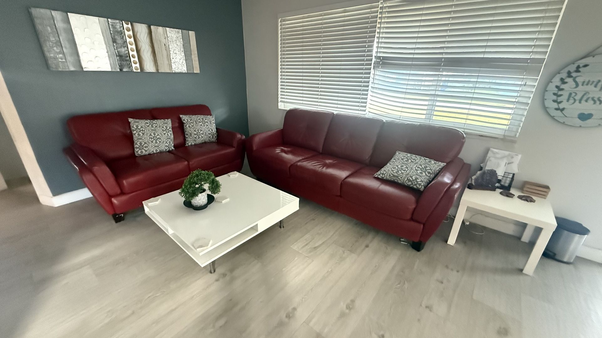 Red Leather Couches