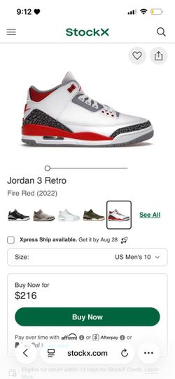 Jordan 3 Retro; Size 10