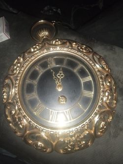 Duverdrey And Bloquel Early 19th Century Gilded Gold Wall Clock,Wind Up,And Perfect Working Condition...Made In France