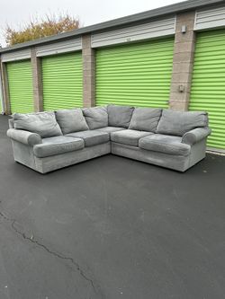 Beautiful Grey 2pc Sectional Couch (Delivery Available)