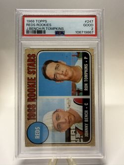 Johnny Bench 1968 Topps RC PSA 2