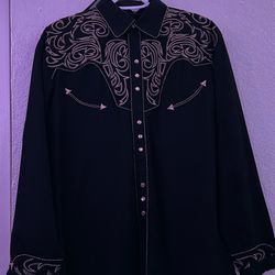 SCULLY MEN'S EMBROIDERED SCROLL LONG SLEEVE SNAP WESTERN SHIRT