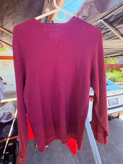 Burgundy Waffle Knit Long Sleeve Shirt