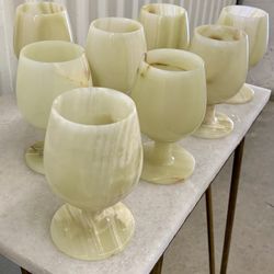 MCM onyx marble stone Goblets (set of 8)