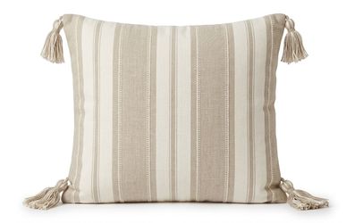 Tan & White Stripe Accent Pillow