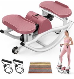 Rock Stepper, Side to Side Stepper for Exercise at Home, Low-Impact 3D Rocking Stepper Machine with Resistance Bands & Non-Slip Mat, Side Stepper for 