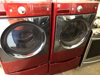 Red washer and dryer 2024 set for sale