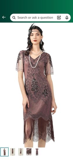 1920s Flapper Sequin Fringe Dress