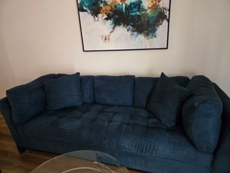 Cindy Crawford 3-Seat Navy Blue Sofa – Great Condition