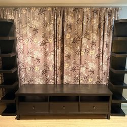 IKEA HEMNES Entertainment Center w/ Shelves – Black-Brown – Great Condition
