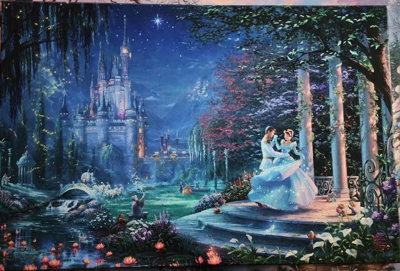 Disney Chindarella Dancing In The Starlight Jeweled Edition Thomas Kinkade 18