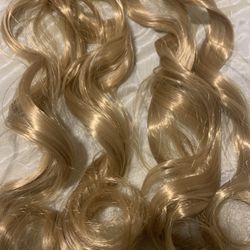 2 Pieces Pony Tail Blond Hair Synthetic