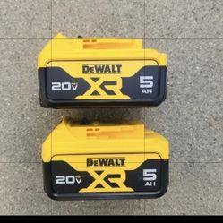Dewalt 20v Batteries 5.0 Ah XR Brand New Price For Both 