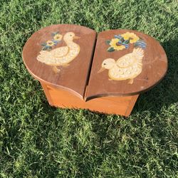 Heart Shaped Stool With Ducks