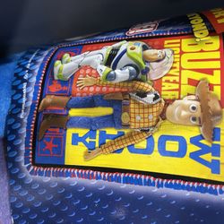 CRAFTERS!  left over fleece material, Spider-man blanket, 2 Toy Story blankets, Nemo pillow, Winnie the Pooh taggie blanket, almost complete, waiting 