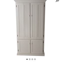 Solid Wood White Armoire Desk