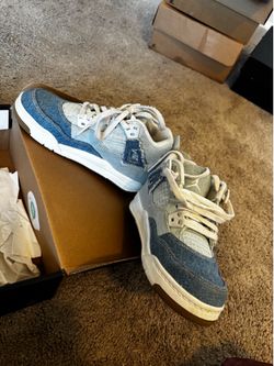 Blue and white Jordans