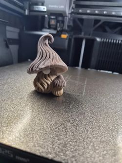 Gnome Mushroom Figurine 3D Printed Cozy Autumn Fall Decor