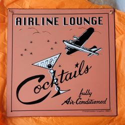 Airline Lounge Cocktails Metal Wall Art