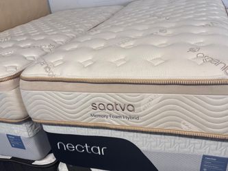 Organic cotton Saatva Memory Foam Hybrid Twin XL mattresses