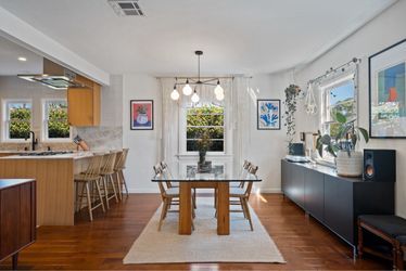Solid Wood & Glass Mid-Century Dining Table and Chairs