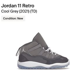 Jordan 11 Retro Cool Grey Toddler Size 4C