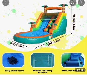 Inflatable slide wet or dry