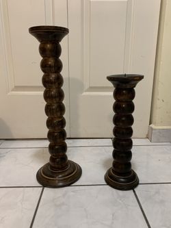 Wood Candle Holders