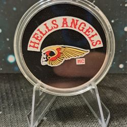 Hells Angels Challenge Coin With Display Stand