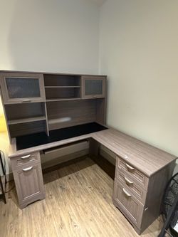 L-Shaped Desk with Hutch and Storage