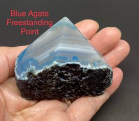 Agate Genuine Blue Freestanding Point from Brazil 134g
