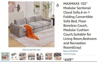 Sofa, Dressers & Mirror, Lights, and Decor