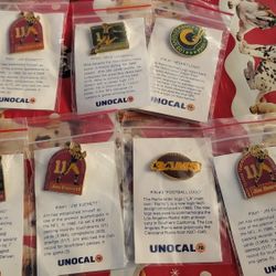 Vintage UNOCAL 76 NFL LA Los Angeles Rams Lapel Pins Set new