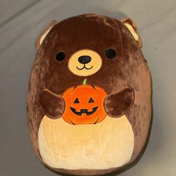Squishmallow bear w pumpkin