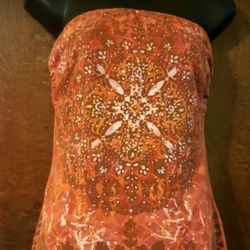 Womens Lrg Orange Tube Top