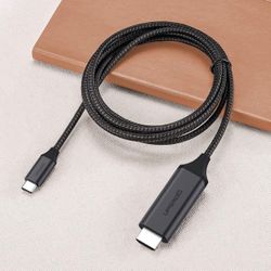 USB C to HDMI Cable（6FT）, [4K, High-Speed] USB Type C to HDMI Cable for Home Office, [Thunderbolt 3/4 Compatible] for Chromebook,for MacBook Pro/Air 2