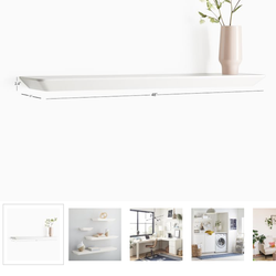 Slim Floating Wall Shelf - White WestElm 4 ft