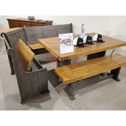 Solid Wood Dining Nook With Bench - New Year Sale 